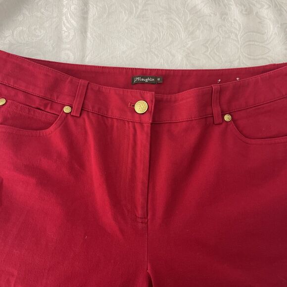 J. McLaughlin Womens 10 Red Bermuda 23” Long Shorts Preppy Granny Core EUC - Picture 6 of 9